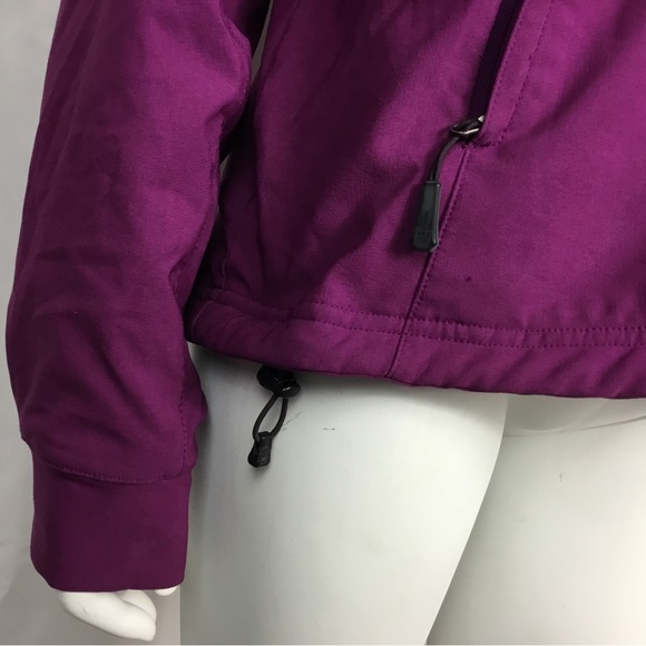 The North Face hooded Jacket Sweater Velvet Lining Magenta Warm Size Women Large - Picture 4 of 7